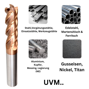 Preview: Schaftfräser 4 Schneiden TiSiN beschichtet